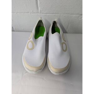 Oofos‎ OOmg eeZee Low Mens sz 11.5 Slip-On Shoes Knit White Recovery Comfort